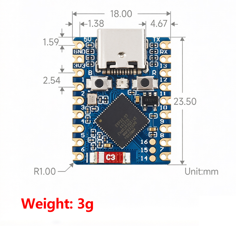 Esp32 C3 - Placa de Desenvolvimento Mini ESP32-C3-Zero /
